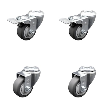 Service Caster Festool 491932 3'' Replacement Caster Set with Brakes, 4PK FES-SCC-BHTTL20S314-TPRB-2-S-2